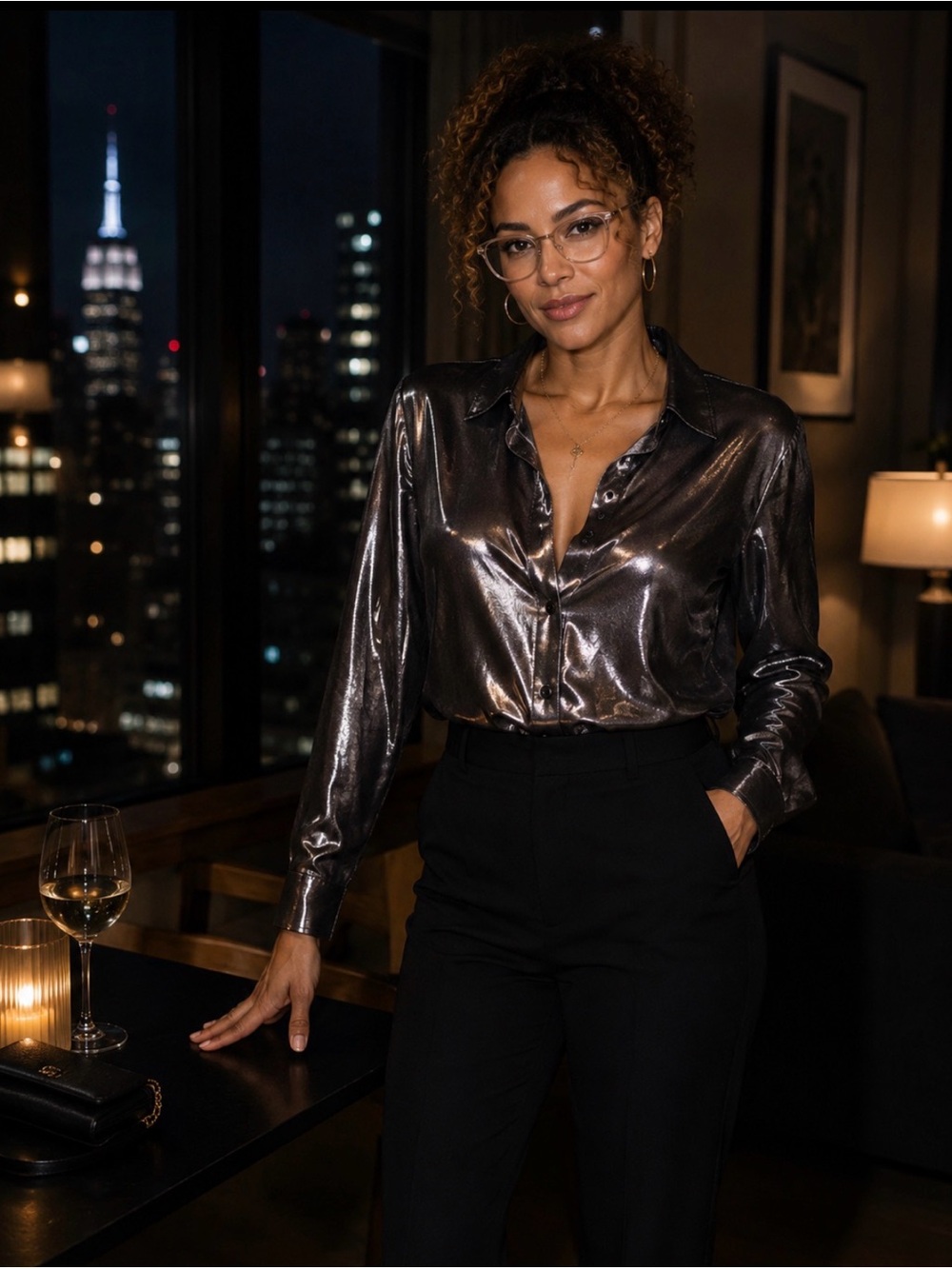 Express Portofino Silver/Metallic Blouse